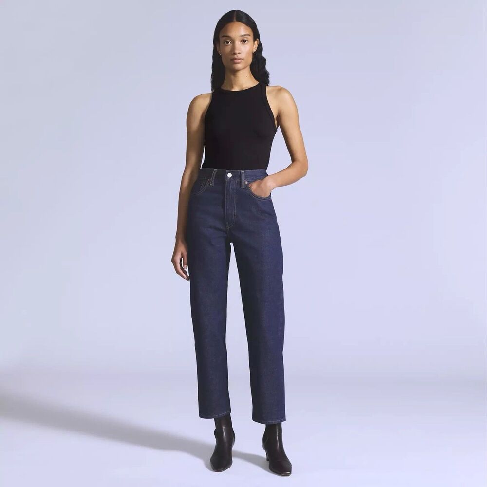 NWT $248 Levi's Japanese Fabric Selvedge Column Dark Wash Jeans Women Size 27x27